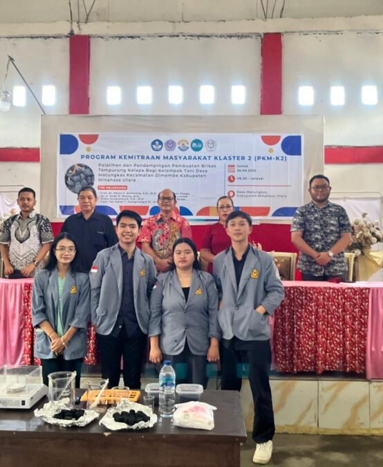 Jurusan Kimia FMIPA UNSRAT Gelar PKM-K2 Pelatihan Briket Tempurung Kelapa di Desa Matungkas